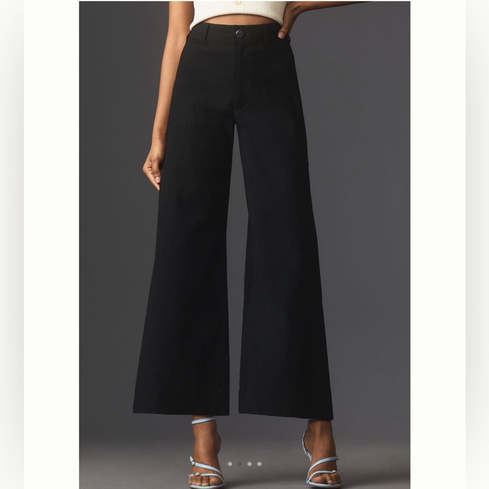 Maeve Ettie High-Rise Wide-Leg Crop Pants Anthropologie
